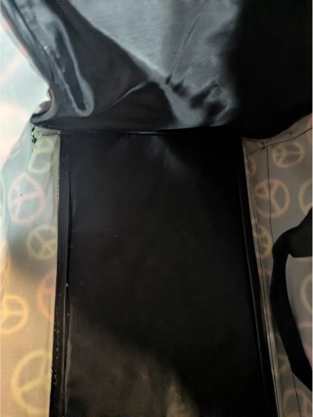 Rainbow Peace Sign Duffel Bag Black Multicolor Gym Travel Weekender Bag